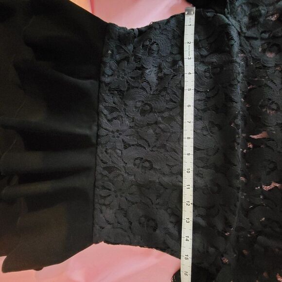 * JILL STUART BLACK LACE TOP STRETCH - Picture 4 of 11